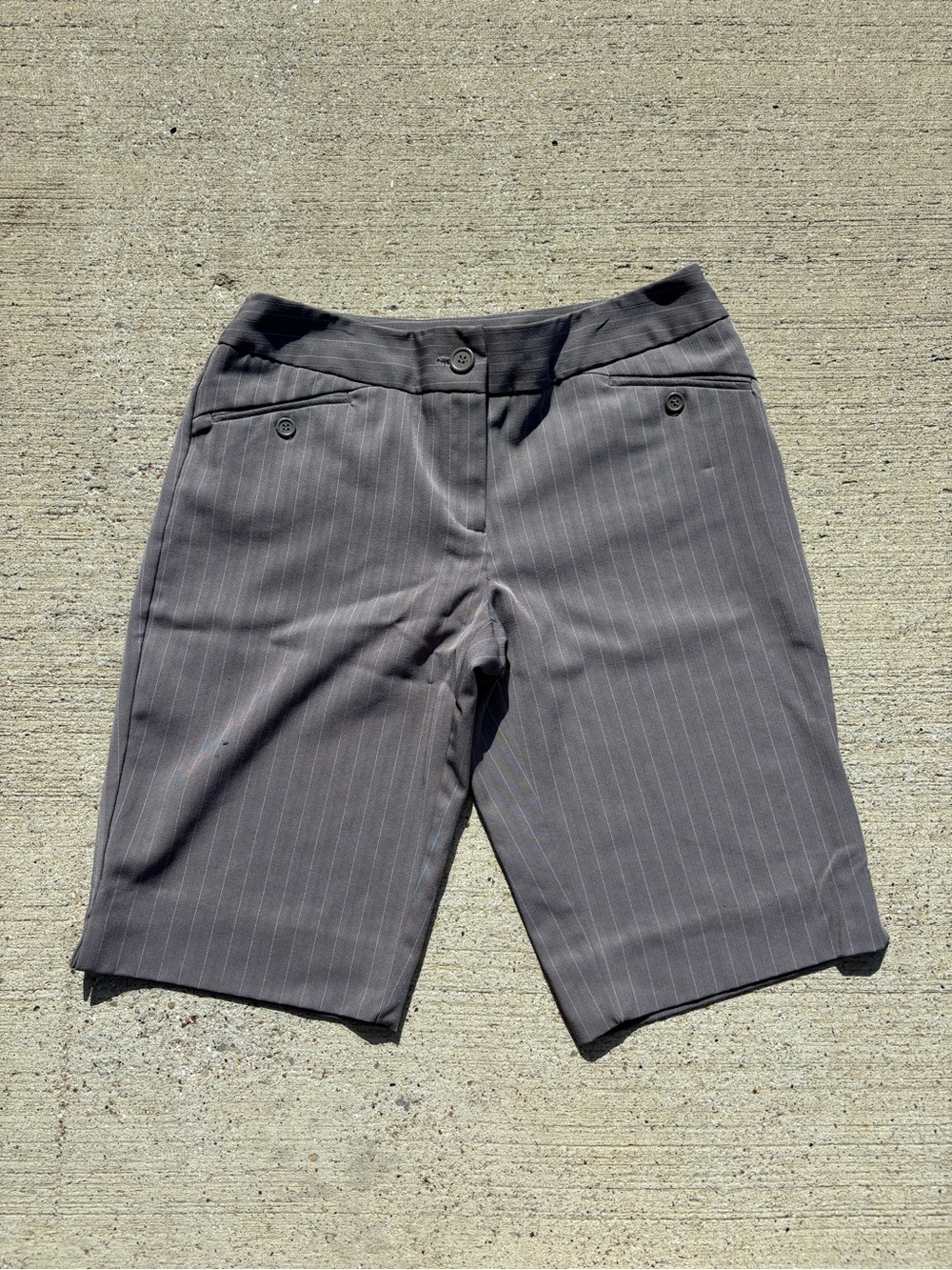 Women’s Pinstripe Bermuda Shorts - Gray